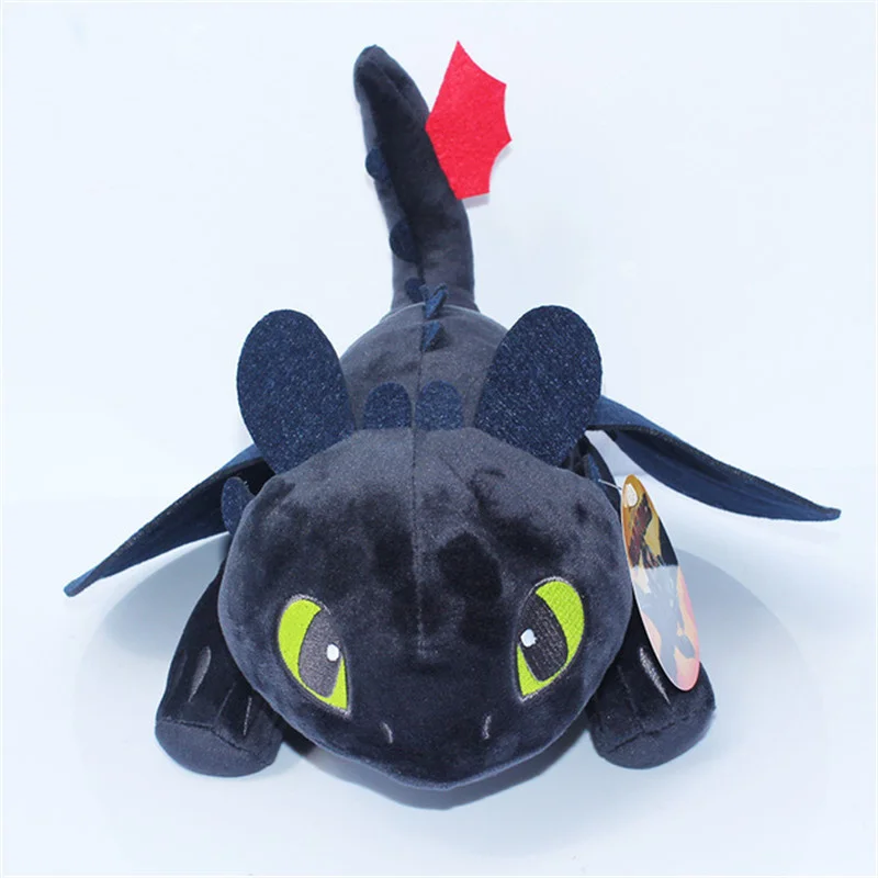 Bonito desdentado brinquedo de pelúcia dragão macio dos desenhos animados kawaii luz suave fúria recheado almofada coleção boneca anime presentes do