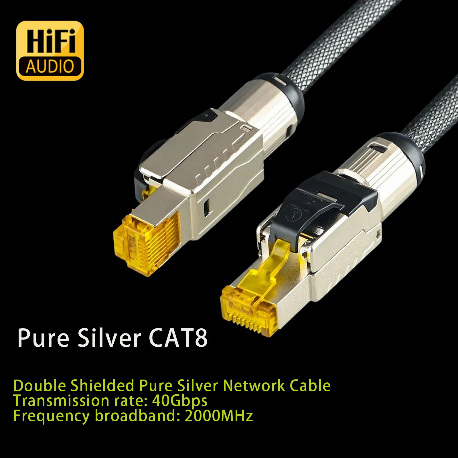 

Pure Silver cat8 ethernet cable RJ45 Network Patch Cable CAT Ethernet Speed Lan Line Applied To Computers And Notebooks