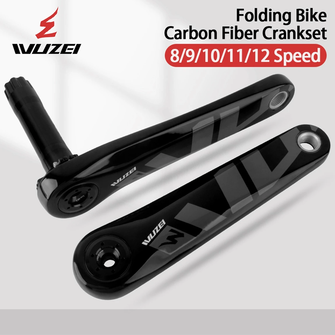 WUZEI 3-Bolzen Carbon-Kurbelgarnitur 165 170mm Rennrad-Kurbel 24mm 29mm Ti AL7075 Achse Faltrad-Kettenblatt für SRAM – Detail 15