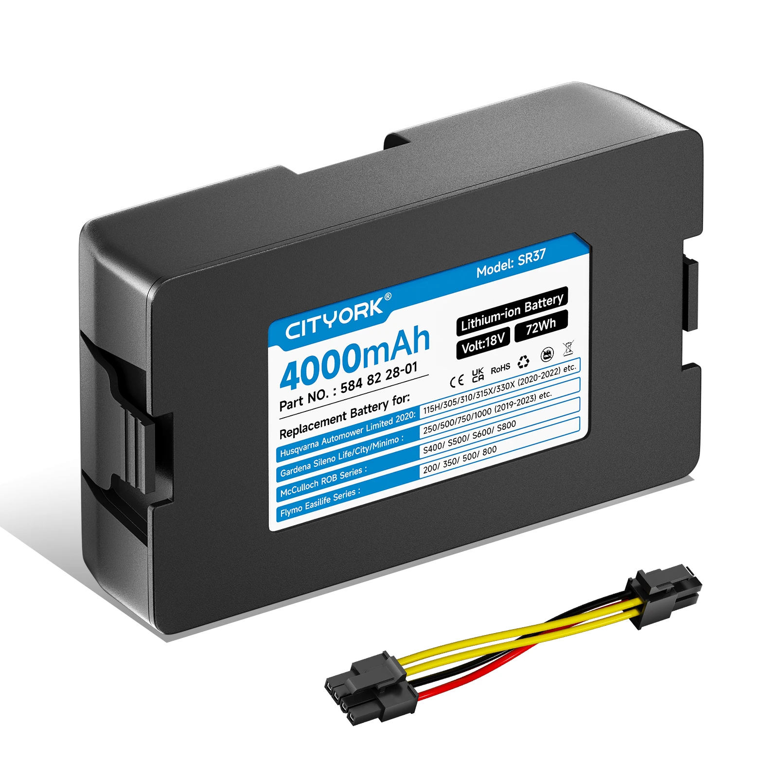 بطارية 18 فولت 4000 مللي أمبير في الساعة لـ Husqvarna Automower Limited 2020-2022 115H 305 310 315X 320 330X لـ Gardena Sileno City 250/500