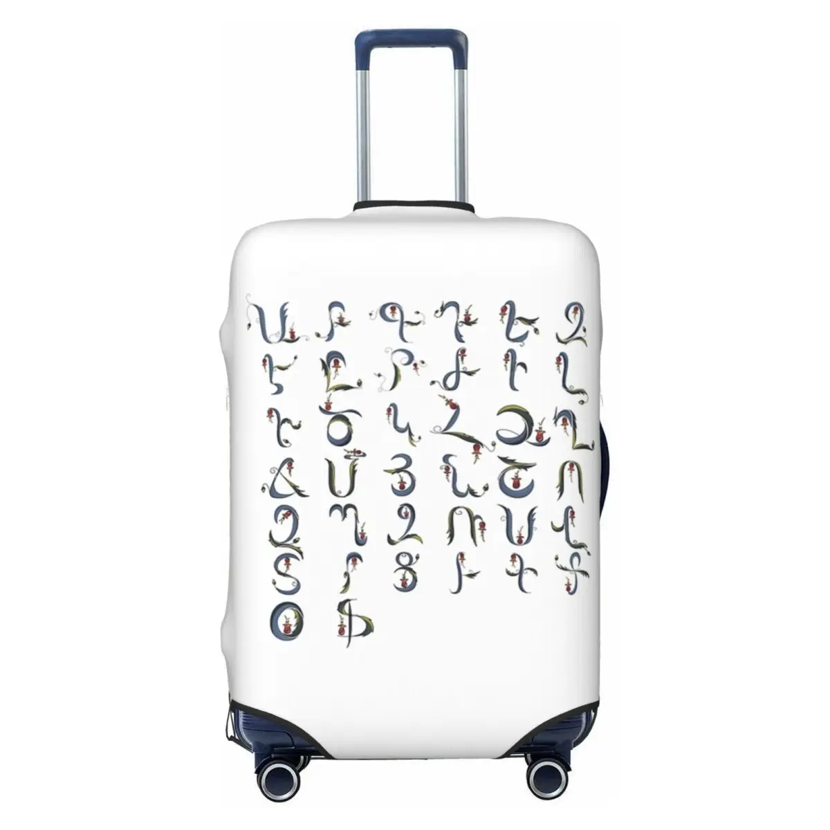 

Чехол для чемодана с изображением армянского алфавита, эластичные защитные чехлы для багажа на 18-32 дюйма