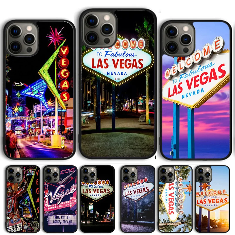 Las Vegas Sign LIGHTS Nevada Phone Case Cover For iPhone 15 16 14 13 12 Pro Max mini 11 Pro Max XS XR Plus Coque Shell