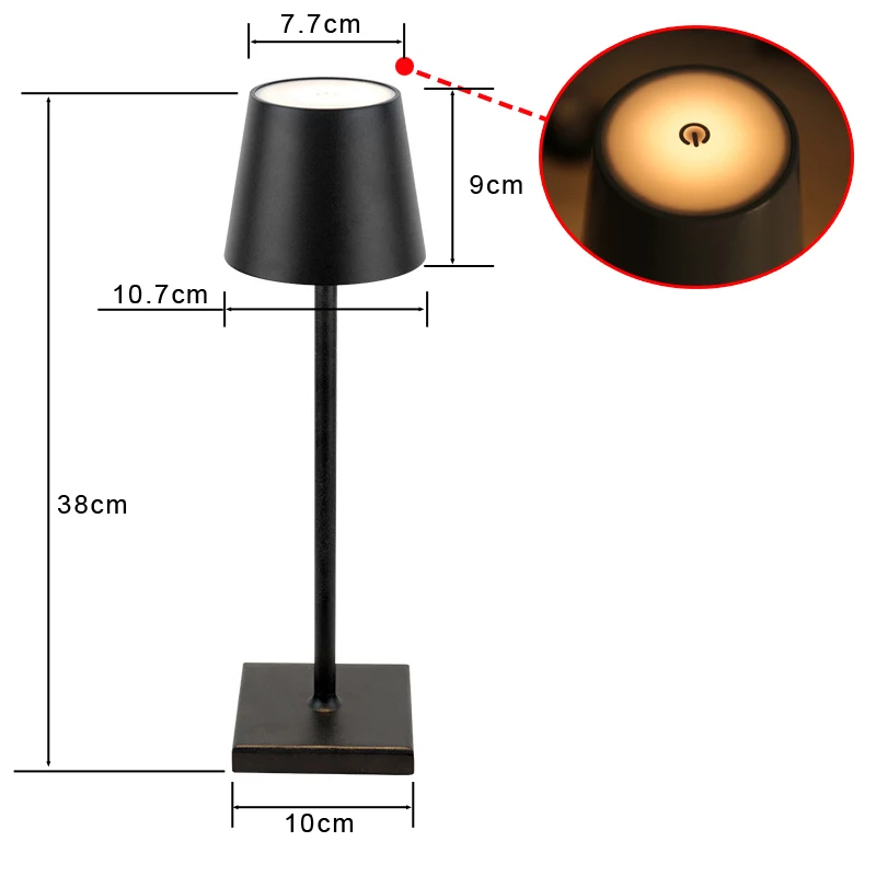 Lampe de Table LED Moderne en Aluminium, Lumière Décorative de Bureau, Intensité Réglable, Commande Tactile, Sans Fil, Portable, Rechargeable