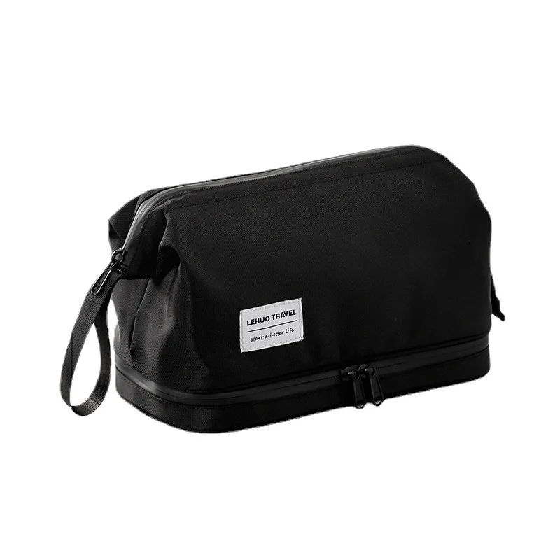 

Men's Travel Toiletry Bags Shaving Kit Organize Bag Large Waterproof Wet Dry Separation Double Layer Women Cosmetic Storage Bag