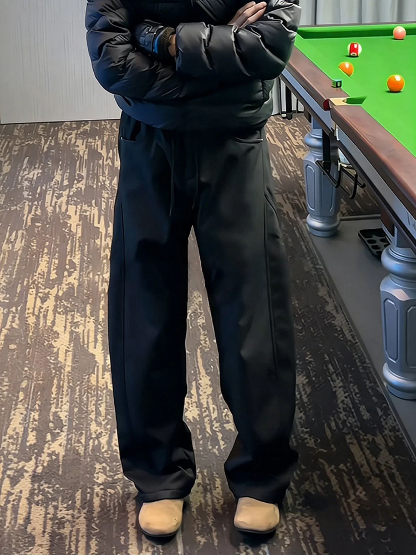 

Мужские повседневные спортивные брюки свободного кроя в американском стиле, широкие штаны с дизайнерским вырезом, удобные, прямого кроя