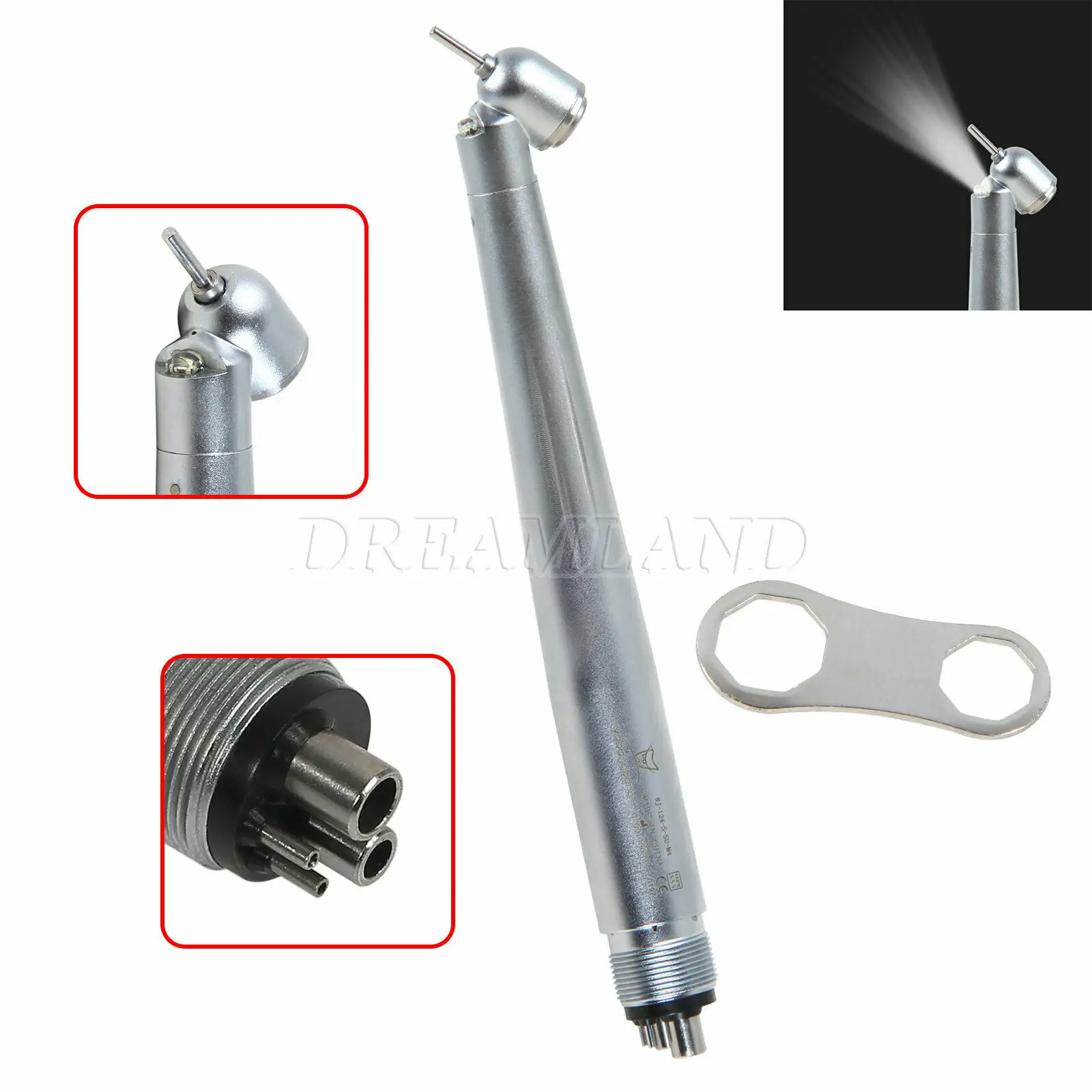 

NSK Pana Max Style Dental LED Light 45° Degree Surgical High Speed Handpiece Fiber Optic Air Turbine 4Hole