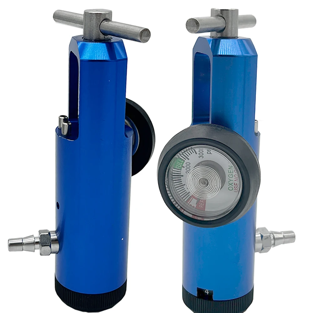 CGA870 Oxygen Regulator 0-3000 PSI with 32 Barb Type - 1-4L/min Flow Rate for medical