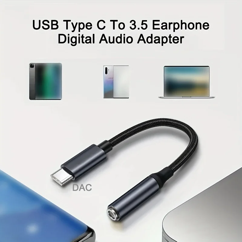 Type C to 3.5mm Headphone Adapter USB-C 3.5 Jack Audio Cable for Huawei P30 Xiaomi Samsung Oneplus Earphone Audio Adapter