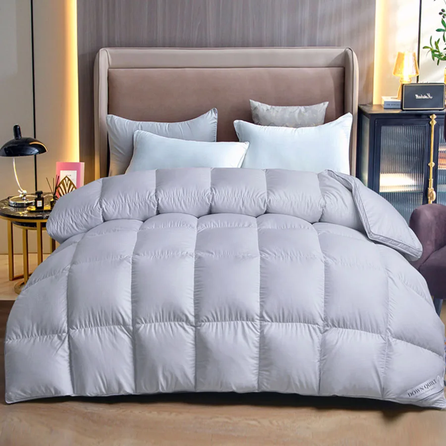 Winter Cotton Goose Down Quilt Five-Star Hotel Duvet Super Soft Fluffy Queen King Full Size Four Seasons Duvets Blanket 220x240