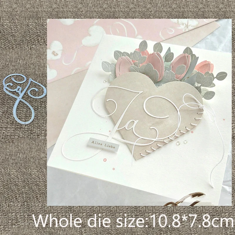 XLDesign Craft Metall-Schablonenform, Schneidform mit JA-Wort-Dekoration, Scrapbook-Stanzform, Album, Papier, Karten, Basteln, Prägen