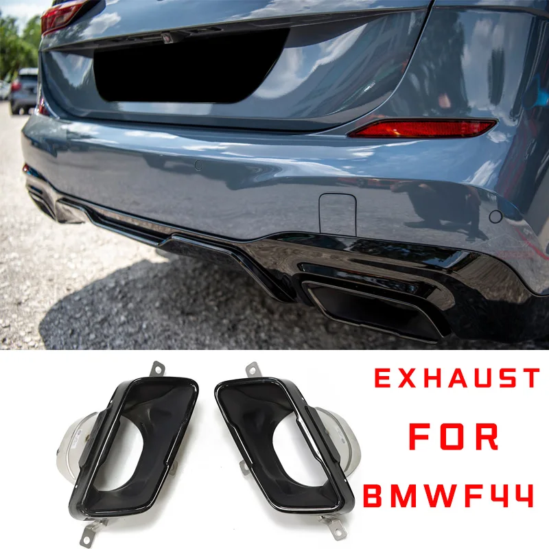 1 Pair Black Car Exhaust Tip For BMW F44 218i 225i M235i M240 2 Series Mufflers Tip Square Nozzle Exhaust System