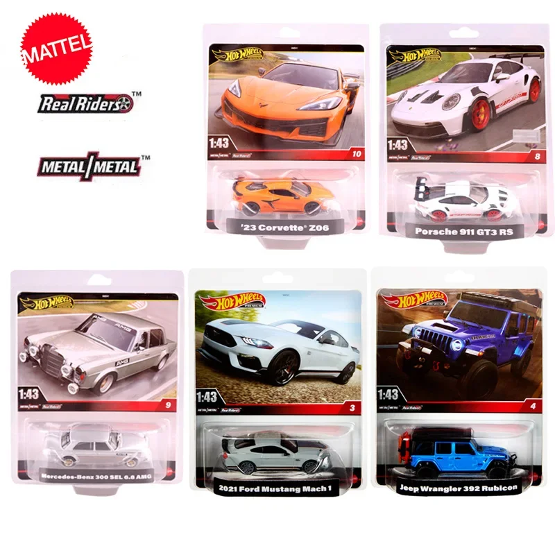 Original Mattel Hot Wheels 1/43 Premium Car Diecast Mercedes Benz AMG Porsche 911 GT3 Corvette Vehicle Model Toys for Boys Gift