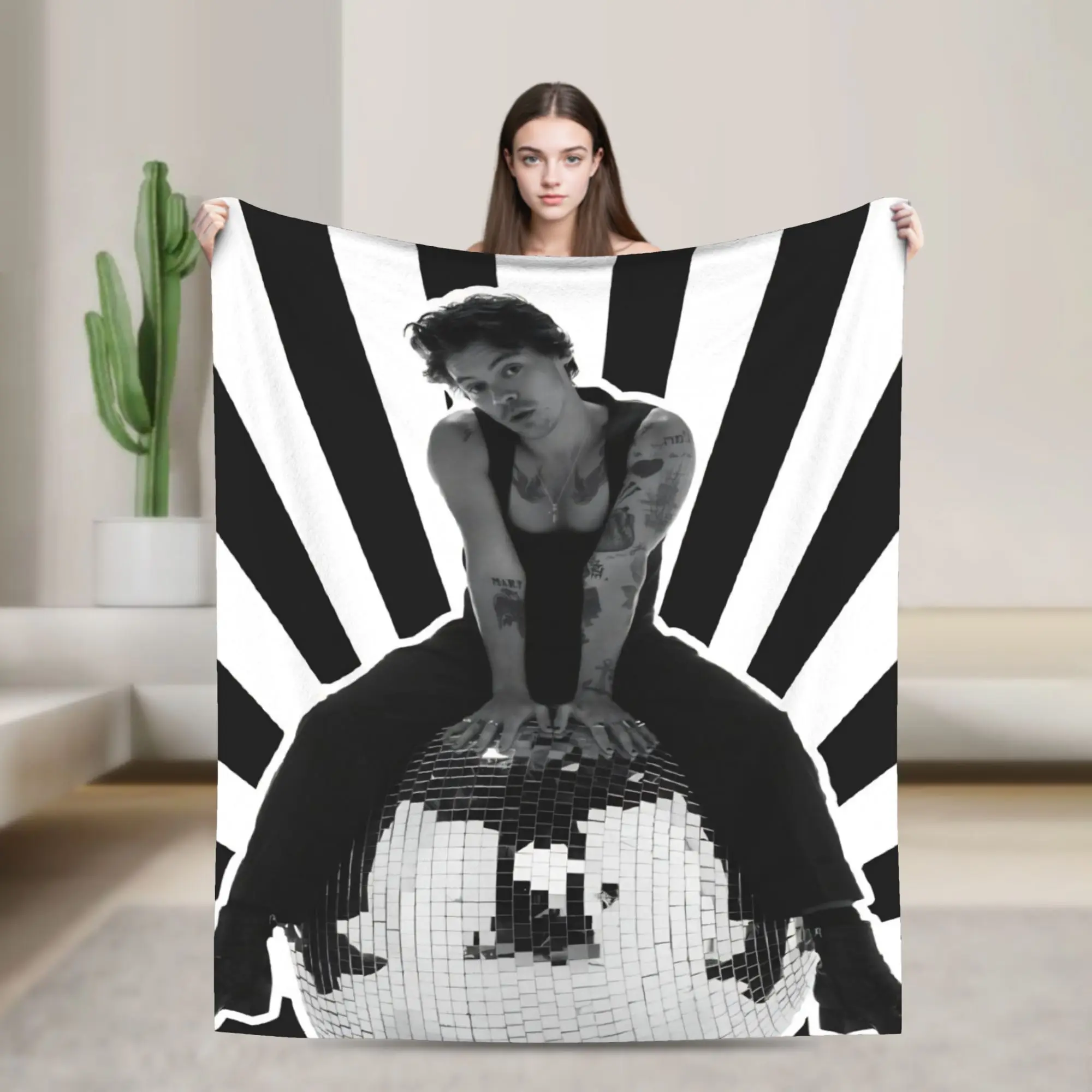 Kiss All The Time Disco HS Album Blankets Harrys Music Styles  Plush Funny Breathable Throw Blankets for Home Decoration