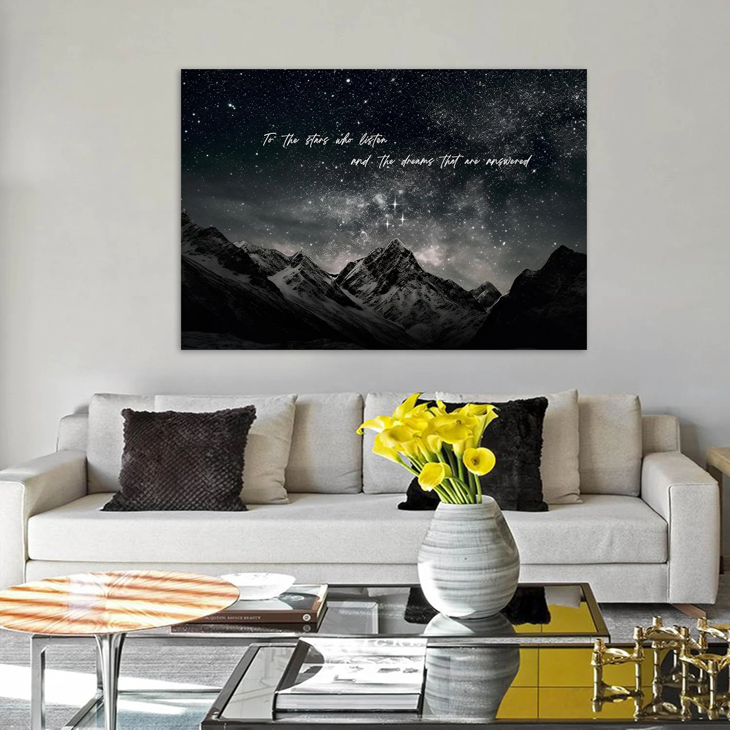 Fantasy Books Merchandise Canvas Painting Room Decor, To The Stars Who Listen Wall Art Prints for Bookish Gifts, City of Star