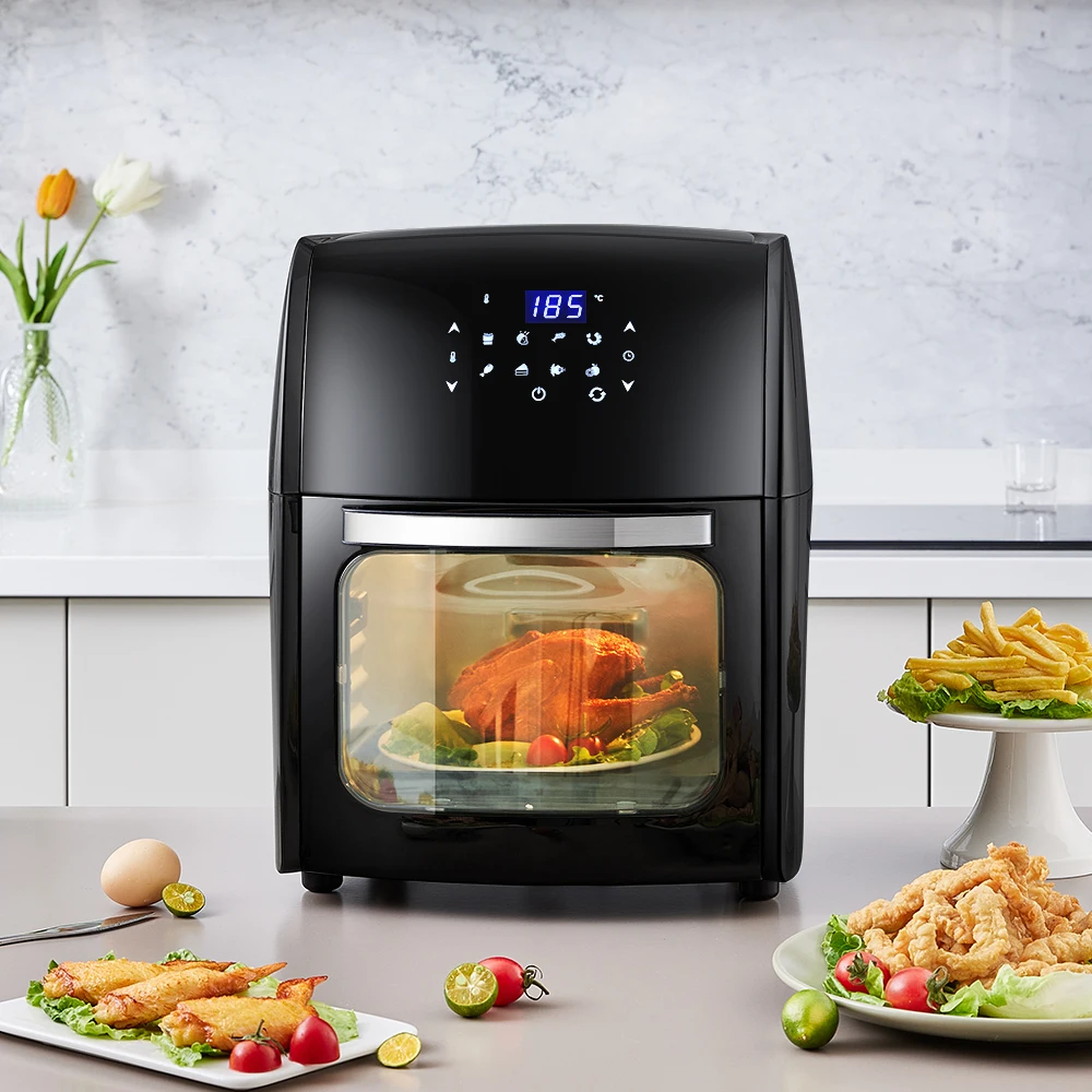 KOMORE 12L Air Fryer with Rotisserie Basket & Memory Function &60 Minutes Timer & 80°C-200°C Adjustable Temperature