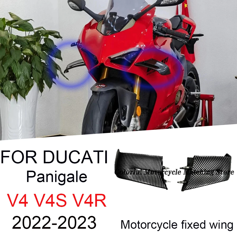 

Motorcycle Winglets Aerodynamics Air Deflector Kit For DUCATI PANIGALE V4 V4S V4R SP 2019-2023 Carbon Fiber Fairing Accessories