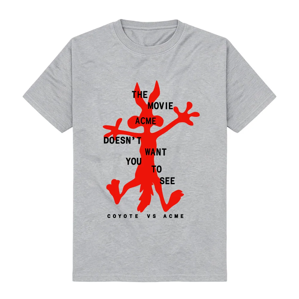 Coyote Vs.Acme T-Shirt Kurzarm Sommer Baumwolle Damen Herren T-Shirts Lässige Mode O-Ausschnitt Weiche T-Shirts Unisex Streetwear Print Tops – Detail 7
