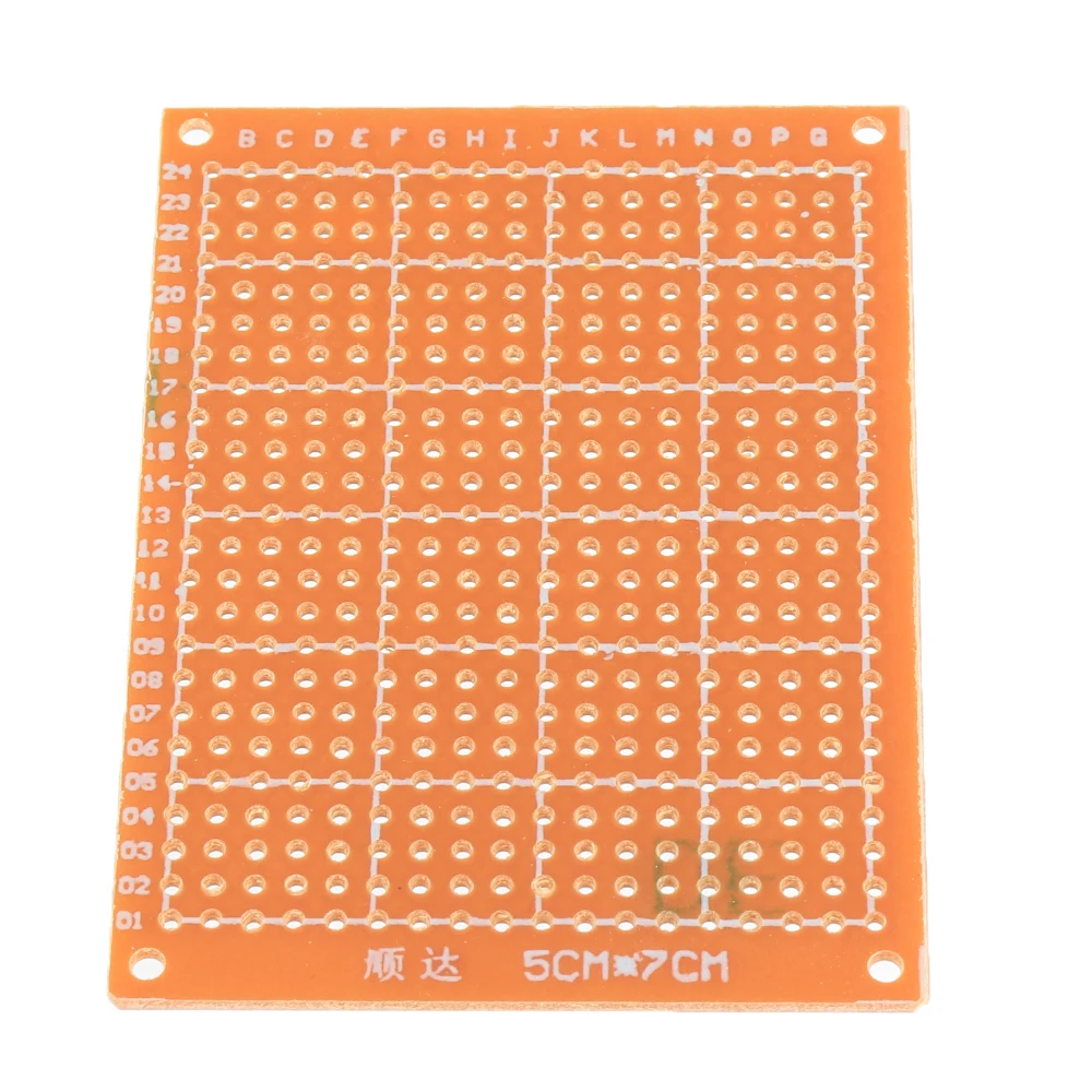 Imagem -05 - Universal Pcb Placa de Circuito Impresso Faça Você Mesmo Protótipo de Papel Único Painel Lado Buraco Pitch 5x7 cm 2.54 mm 10 Pcs