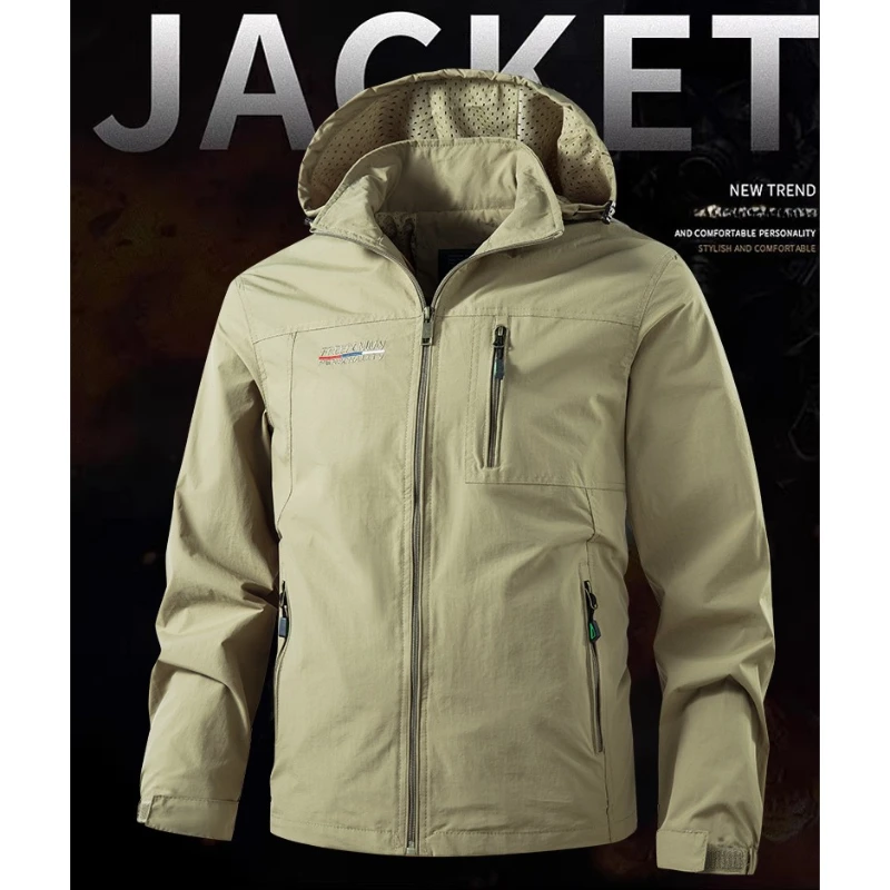 

Camping Hiking Jacket Men Spring Autumn Outdoor Sports Breathable Coats Climbing Trekking Windbreaker Travel Waterproof Jackets