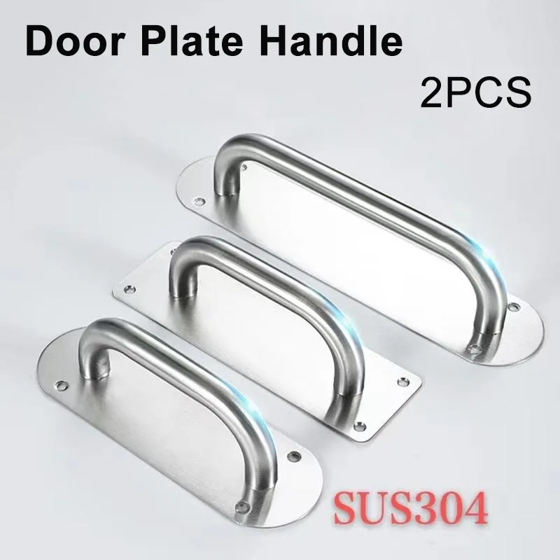

2 шт. дверная пластина, ручка из нержавеющей стали 304, сверхмощная дверная ручка сарая для сарая, коммерческие пожарные ворота с монтажными винтами, фурнитура