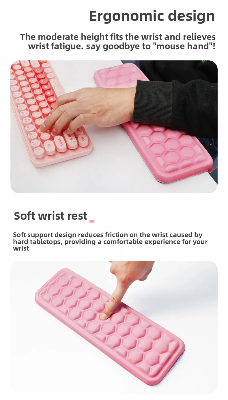 Ellbogenstütze, Tastaturauflage, ergonomische Schreibtischunterlage für Büro, Komfort beim Tippen, weiche Handgelenkauflage, Mauspad, 2 Farben – Detail 2