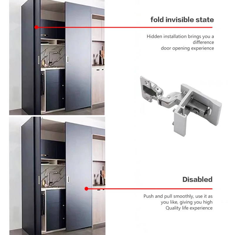 Heavy Duty Wardrobe Folding Swing Door Track Hardware Butterfly Door Inverted Retractable Hidden Cabinet Pocket Door Accessories