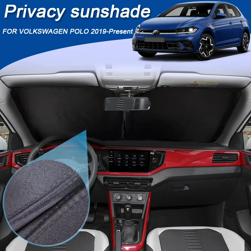 

Автомобильный солнцезащитный козырек на черное окно для Volkswagen POLO 2019-настоящее время, автоматическая защита от УФ-лучей, теплоизоляция, защитная крышка, аксессуар для интерьера