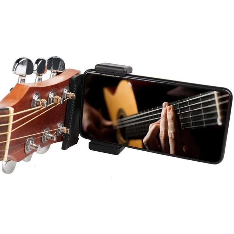 1PC Musical Guitar Head Clip Mobile Phone Holder Live Broadcast Bracket Stand Tripod Clip Head For Mobile Phones Action Cameras