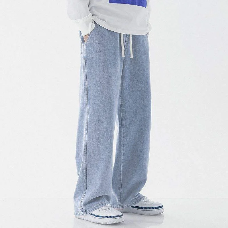 Men's Loose Fit Hip Hop Jean Joggers Streetwear Biker Baggy Denim Pants with Stylish Printed Cargo