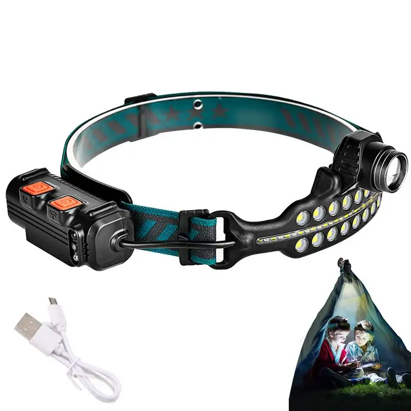 Headlamp Rechargeable Super Bright White Red Light Flashlight IPX4 Water Resistant Lightweight Head Lamp High-Performance Head