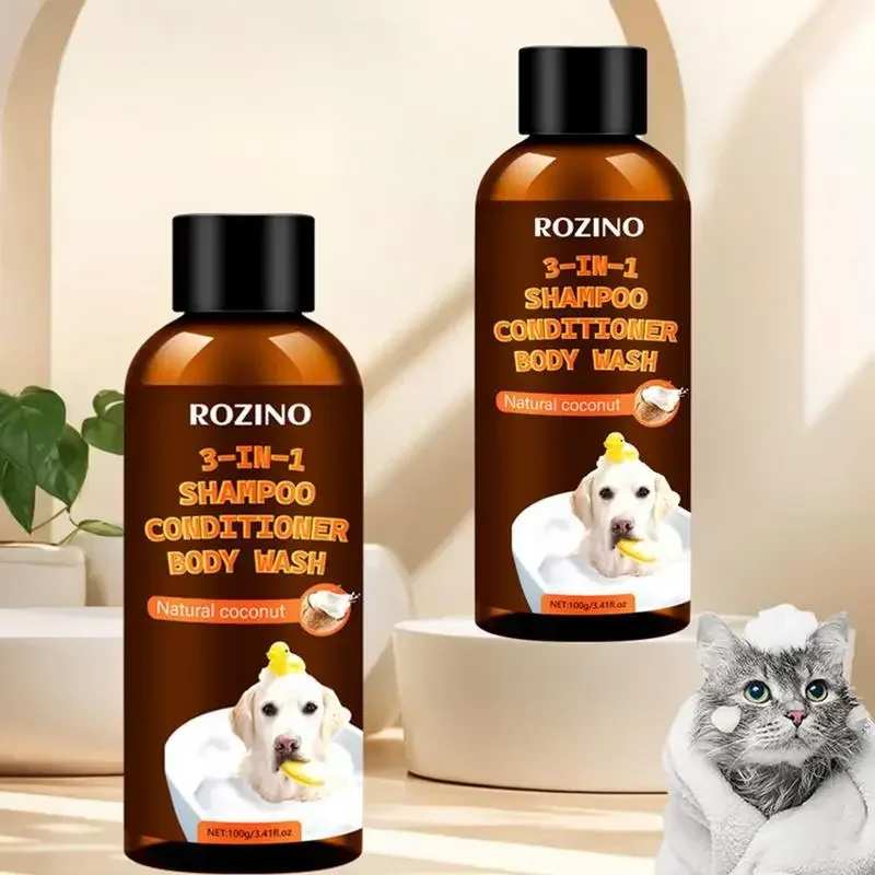 Dog Wash 3-in-1 Coconut Shampoo and Conditioner Plant-Based Organic Tearless Moisturizer Dog Shampoo and Conditioner Carpet