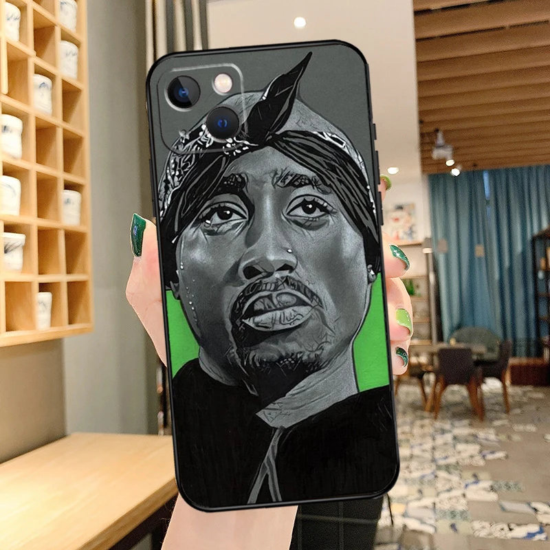 Rapper 2pac Tupac Phone Case For iPhone 16 Pro Max 14 13 12 11 15 Pro Max mini XR 15 16 Plus 16e Cover Coque