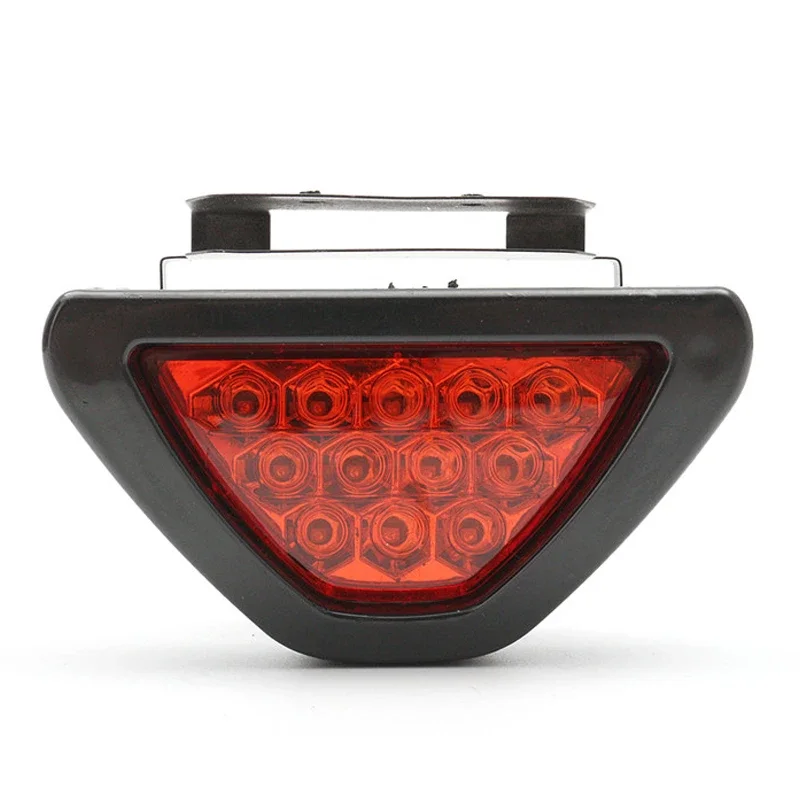 Universal  DRL Red 12 LED Rear Tail Stop Fog Triangular Brake Light Stop Safety Lamp Car Motor Free Ship LED Rear Tail Ligth