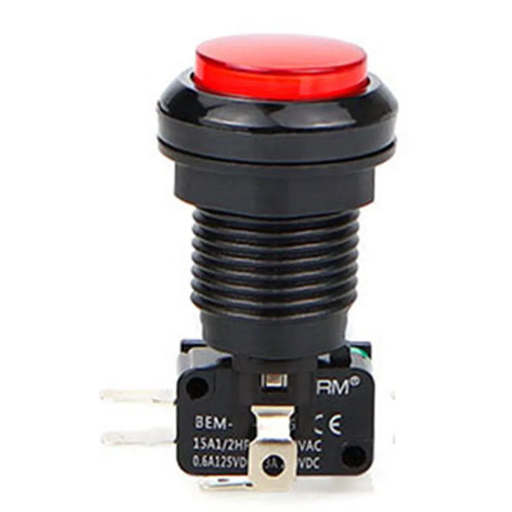 Newest Push Button Switch 1 Open 1 Closed 15A Industrial Equipment Self Reset Silver Contact For Arcade Game Console