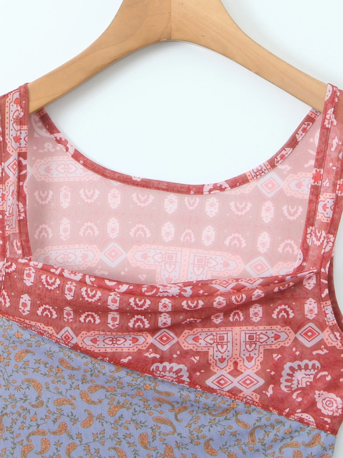 Sangle rétro épissé imprimé Svel col carré Dr Design Sensation jupe ort pour femmes rue Sle taille haute A...