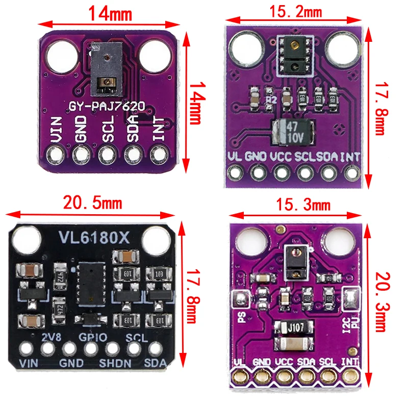 Gesture recognition sensor PAJ7620U2 9 gMesture recognition APDS-9930 APDS-9960 VL6180 VL6180X Range Finder Optical Ranging