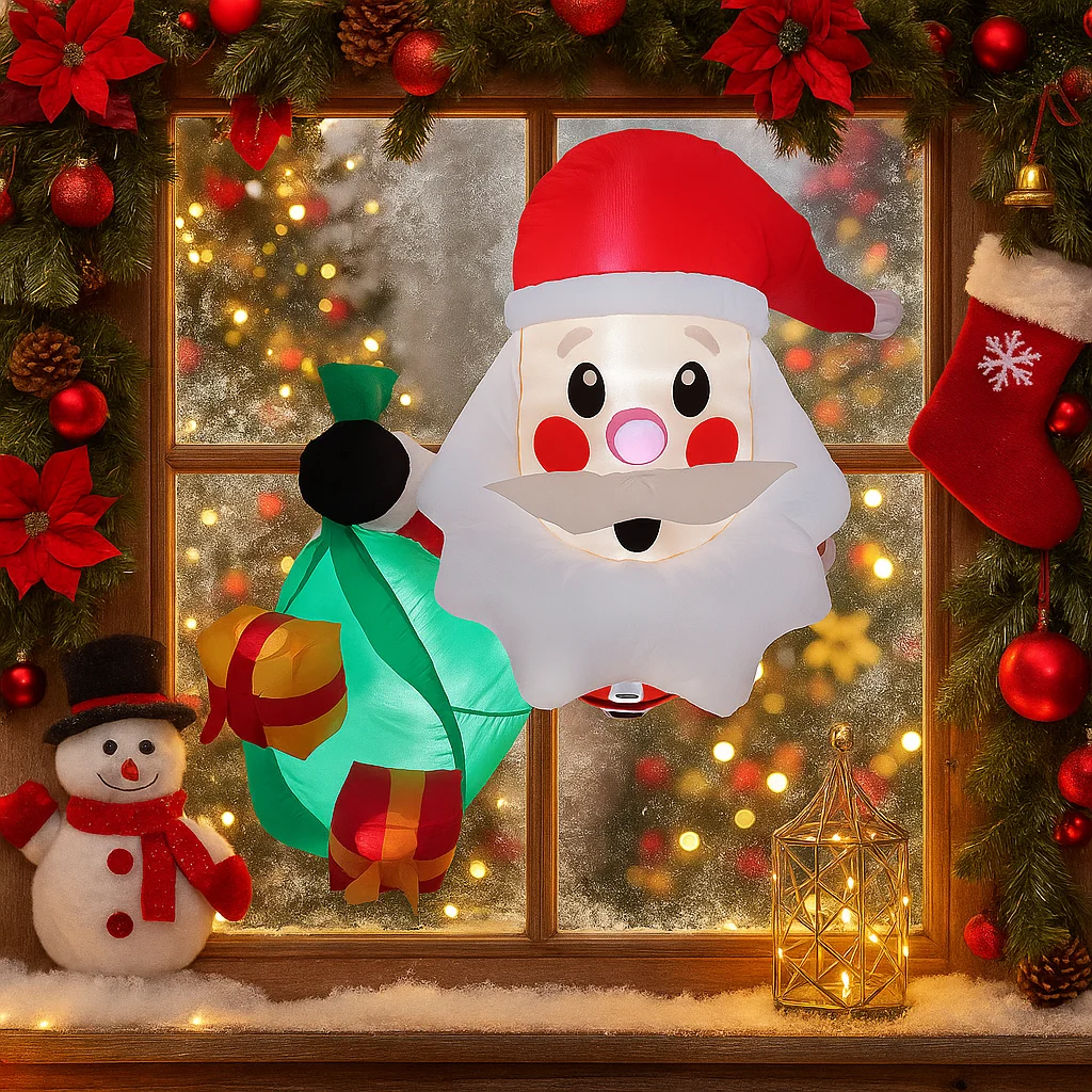 3.3FT زينة عيد الميلاد نفخ سانتا كلوز مع شنطة هدايا اللعب ساحة المنزل الحلي مع LED ديكور لعبة حفلة عيد الميلاد #2