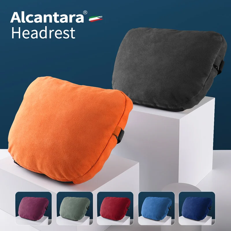 

For Audi Car Seat Headrest Alcantara Turned Fur And Nappa Leather Two-in-one Double-sided Available Soft Warm Accessories
