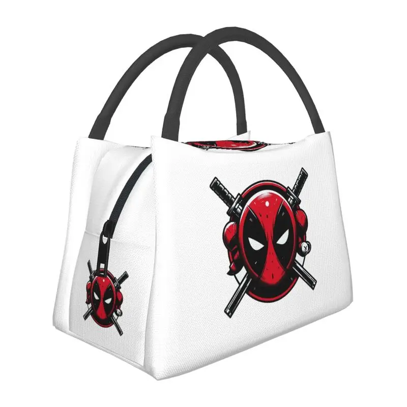 

Custom Superhero Deadpool Lunch Bag Women Cooler Thermal Insulated Lunch Boxes for Office Travel