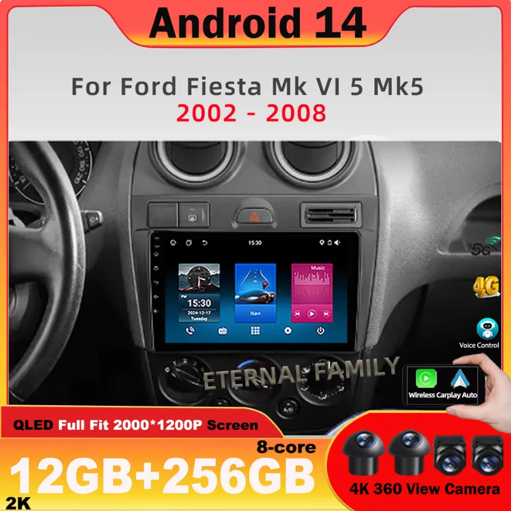 

Android car radio For Ford Fiesta Mk VI 5 Mk5 2002-2008 Multimedia Car GPS Video Autoradio Navigation Stereo Radio 5G DVD BT 4G