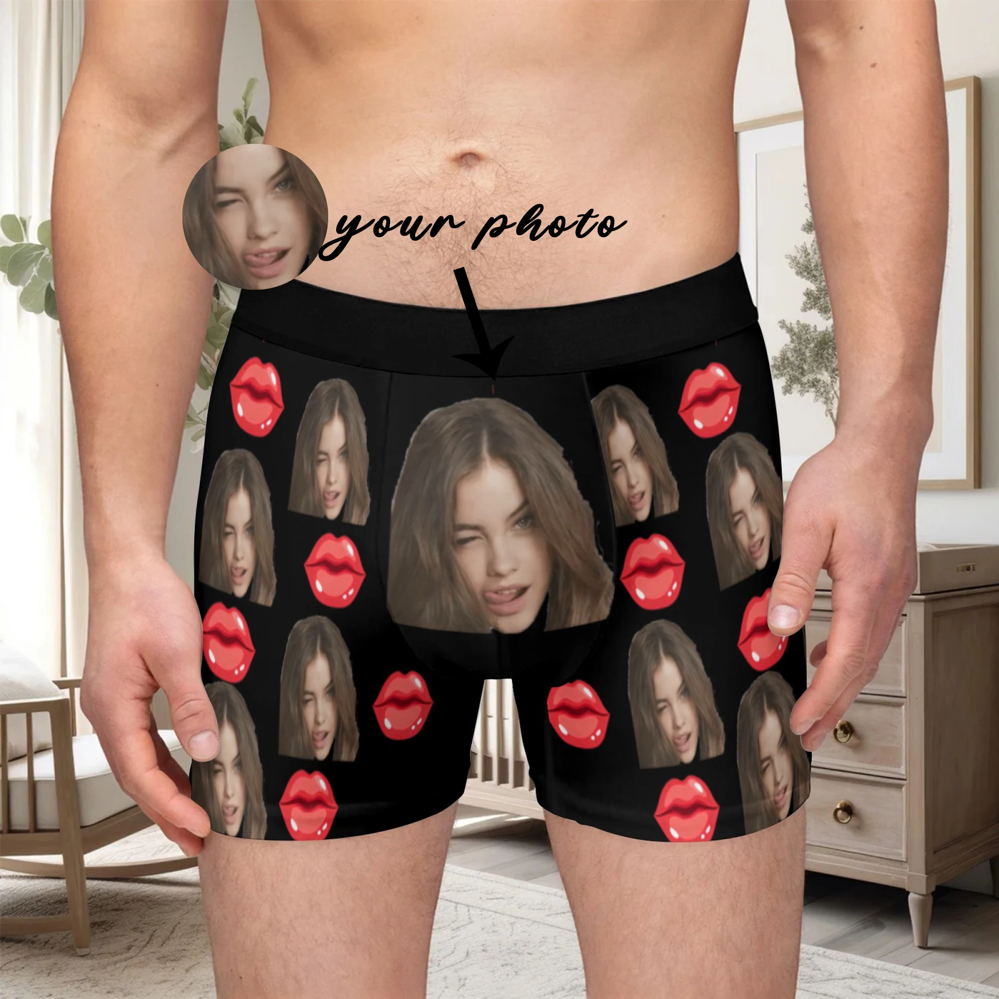 Personalized Face Photo Underwear Custom Boxer Briefs Custom Men Valentine's Day Gift For Husband Anniversary Gift for Dad