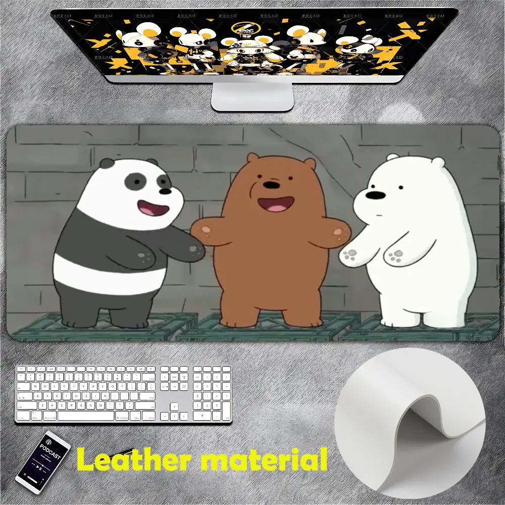 We Bare Bears Mouse Pad Large Gaming Pad XXL Desk Mat Non Slip Double Sided PU Game Mouse Computer Leather Keyboard Mat