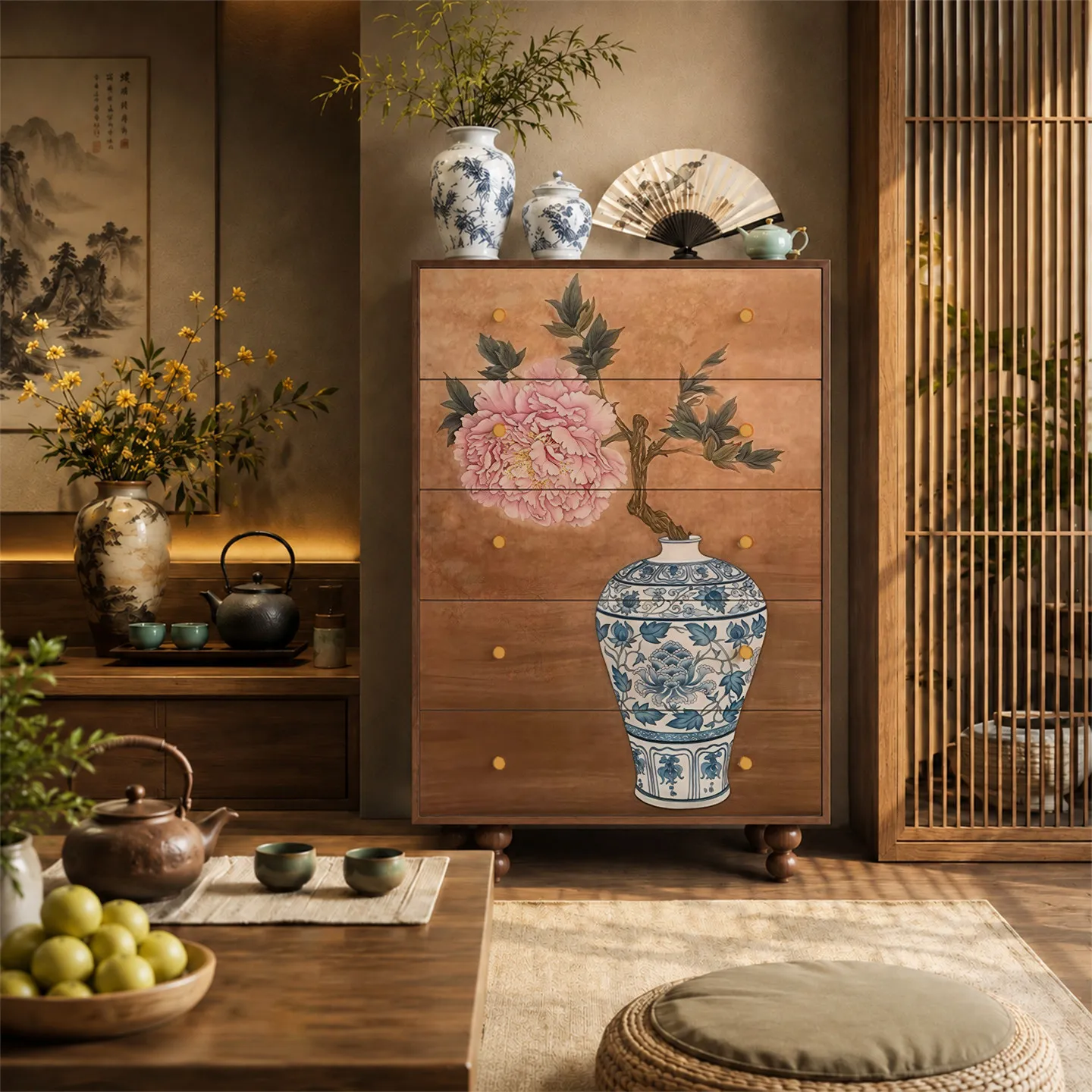 YFY Song-style chest of drawers New Chinese-style all-solid wood chest of  Living room installation-free bedroom household