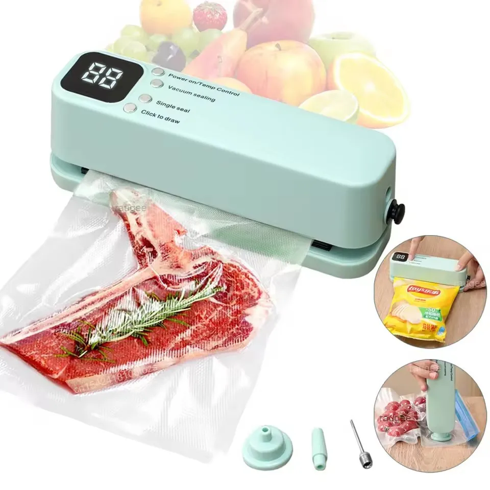 

Mini Vacuum Sealer Rechargeable Food Preservation Package Plastic Bags Sealer Portable Wireless Automatic Vacuum Sealing Machine