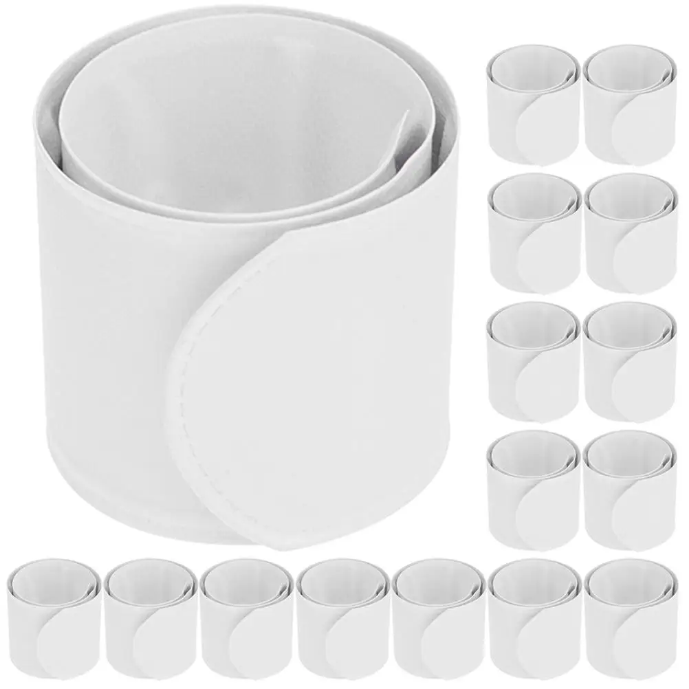 

30 Pcs Slap Bracelets White Snap Bands DIY Graffiti Toys Kids Wristbands Party Favors Children Birthday Zoo Halloween Toy