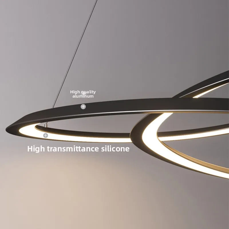 Lampadario moderno ad anello per sala da pranzo, soggiorno, tavolo centrale, camera da letto, lampada a sospensione, arredamento minimalista, illuminazione per interni, apparecchio a sospensione