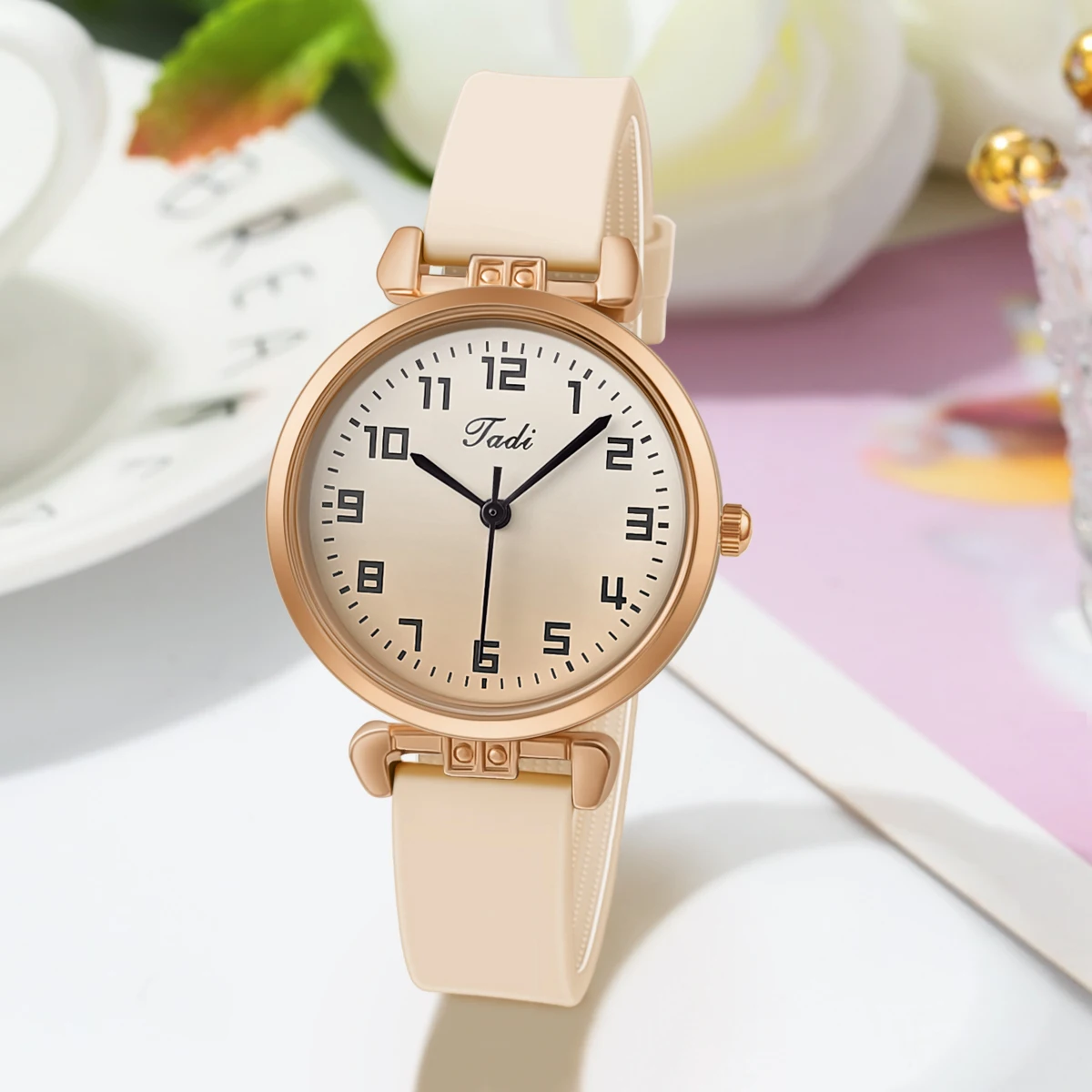 Fashion Gradient Literal Silicone Women Quartz Watch Student Watch