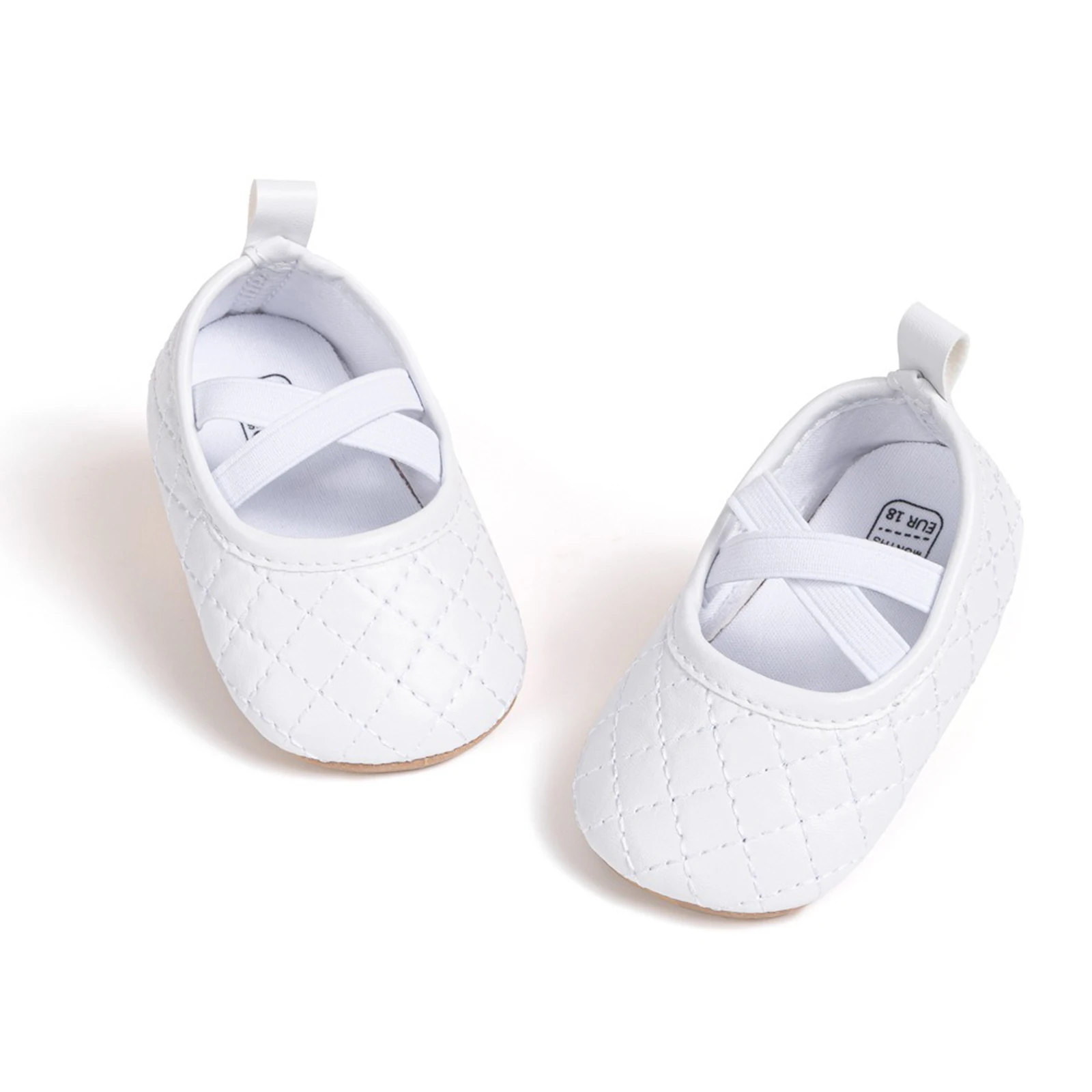 

VISgogo Baby Girls Mary Jane Shoes Princess Cute Quilted Solid Soft Non-Slip Infant Baby First Walking Shoes