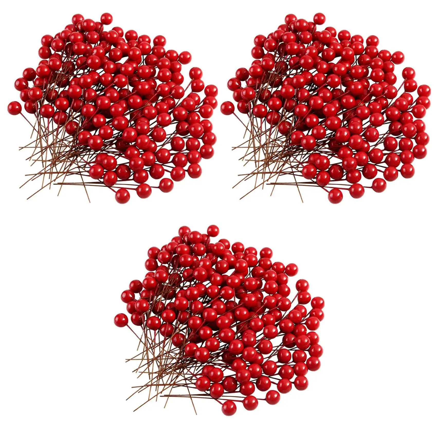 EYFL-600 Pcs Holly Berries Artificial Berries For Christmas Wreath Decorations Wreath Making Supplies Party Decoration