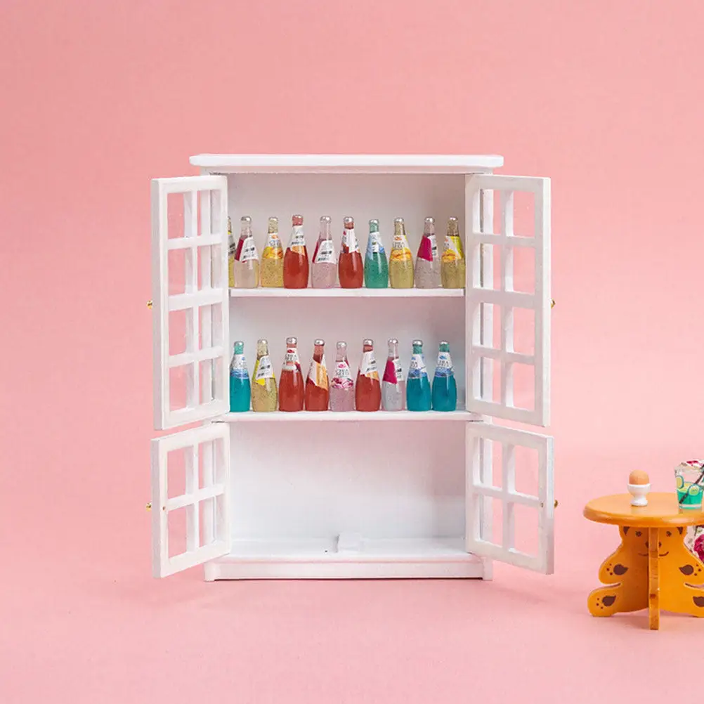 

Mini Cabinet 1:12 Scale Miniature Display Cabinet Lovely Mini House Decor Decorative Furniture Prop for Miniature Room